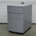 Grey 3 Drawer Rolling File Pedestal, Locking